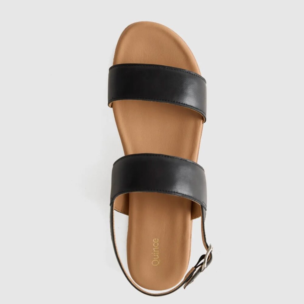 NWT Quince Women Italian Leather Platform Sandal Black Shoes 7 - Picture 9 of 10